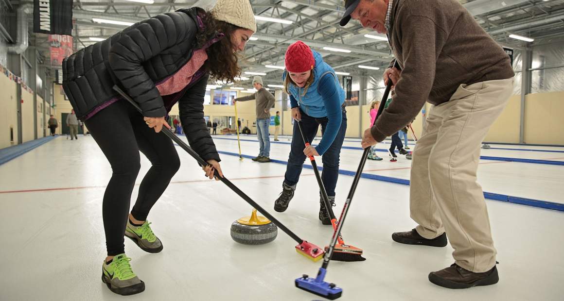 Curling in Naseby Sweeping is key